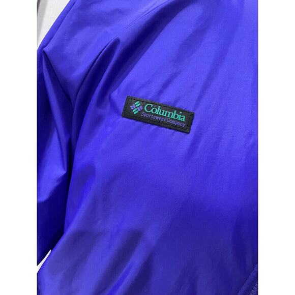 COLUMBIA BOMBER JACKET REVERSIBLE DISCO SZ S MEN PURPLE/TEAL Sz S RETRO ICONIC - Picture 12 of 16
